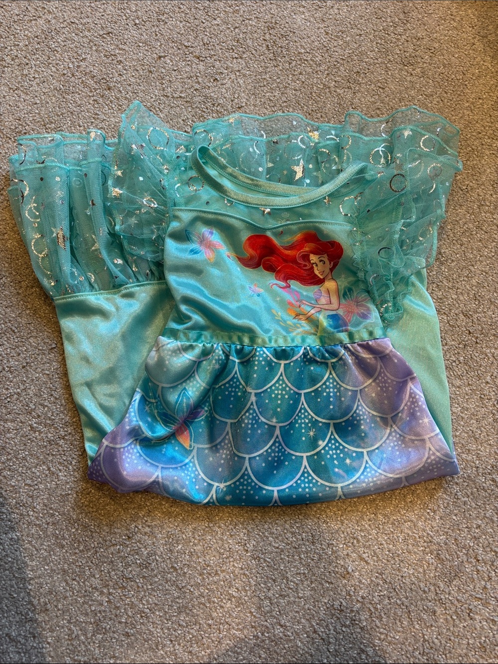 NWOT Disney Ariel Turquoise & Purple Mermaid Nightgown